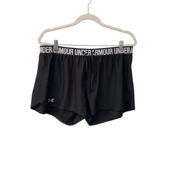 Under Armour HeatGear Loose Fit Athletic Shorts Size XL Black Running Perormance - Picture 1 of 6